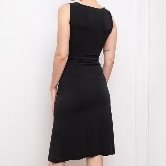 Moschino Jeans fit & flare Y2K embellished rhinestones heart appliqué dress sz 4 - Picture 4 of 4